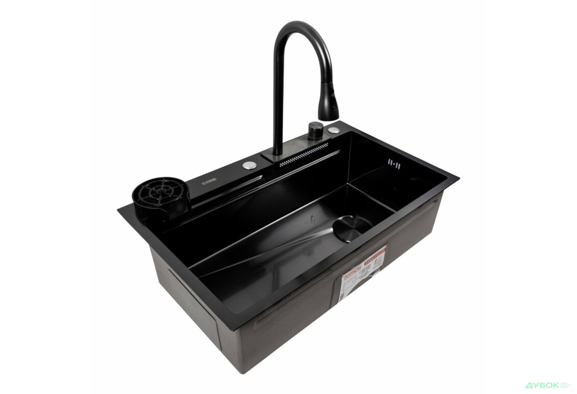 Изображение 5 - Кухонна мийка PVD чорна CM 75*46A Platinum Handmade "Водоспад" Платинум