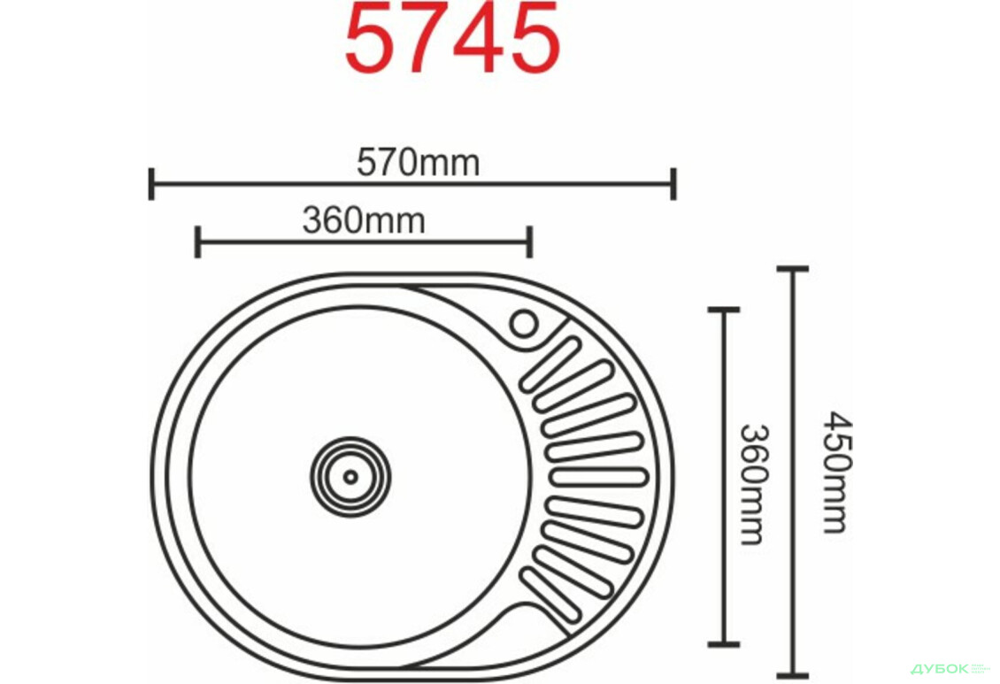 Изображение 6 - Кухонна мийка з нержавіючої сталі Platinum ДЕКОР 5745 (0,8/180 мм) Платинум
