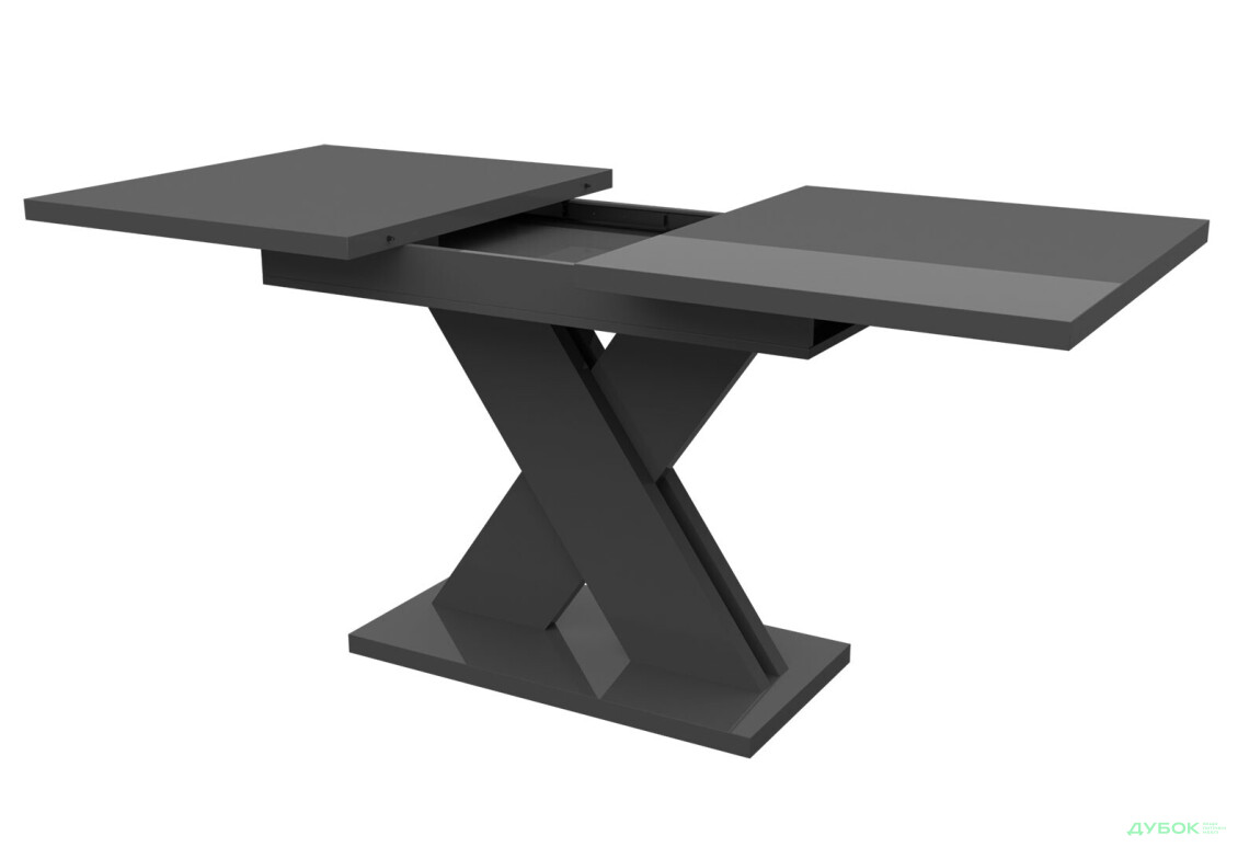 Стіл Неман Ламар розсувний 140/180х80, сірий глянець - Зображення 5 Зображення 5 - Стіл Неман Ламар розсувний 140/180х80, сірий глянець