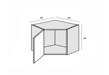 Верх Кут В 45°/450 (600х600) 1дв Зображення Верх Кут В 45°/450 (600х600) 1дв