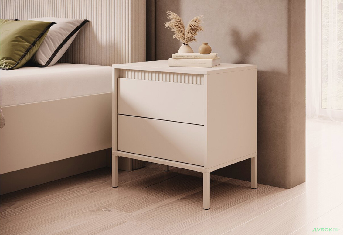 Тумба приліжкова Perfect Home Сенсо / Senso 2S/53 з 2ма шухлядами 54 см, бежевий - Зображення 2 Зображення 2 - Тумба приліжкова Perfect Home Сенсо / Senso 2S/53 з 2ма шухлядами 54 см, бежевий