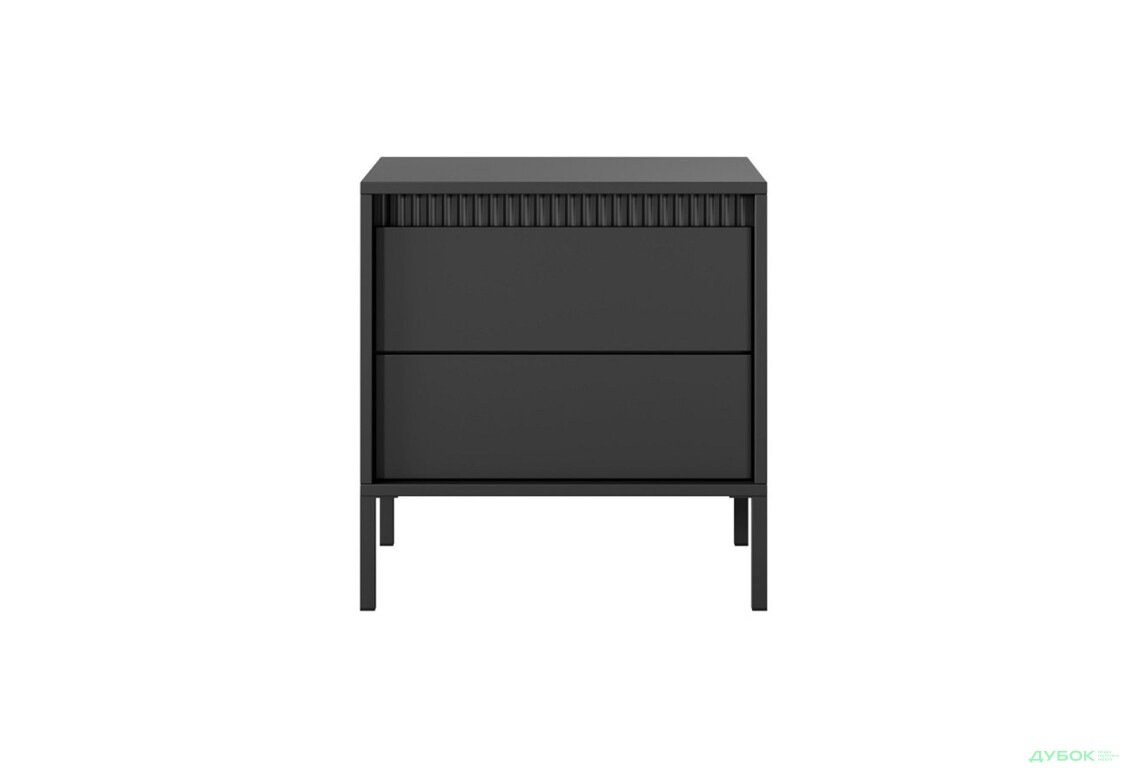 Зображення 4 - Тумба приліжкова Perfect Home Сенсо / Senso 2S/53 з 2ма шухлядами 54 см, чорний