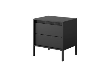 Тумба прикроватная Perfect Home Сенсо / Senso 2S/53 с 2мя ящиками 54 см, чёрный