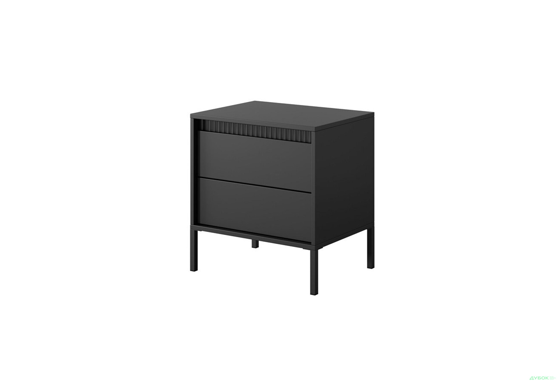 Зображення 1 - Тумба приліжкова Perfect Home Сенсо / Senso 2S/53 з 2ма шухлядами 54 см, чорний