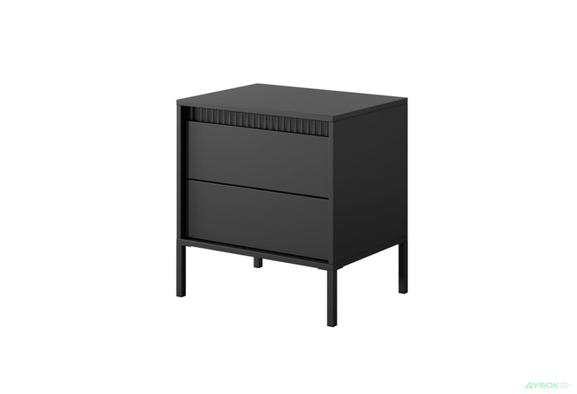 Тумба приліжкова Perfect Home Сенсо / Senso 2S/53 з 2ма шухлядами 54 см, чорний