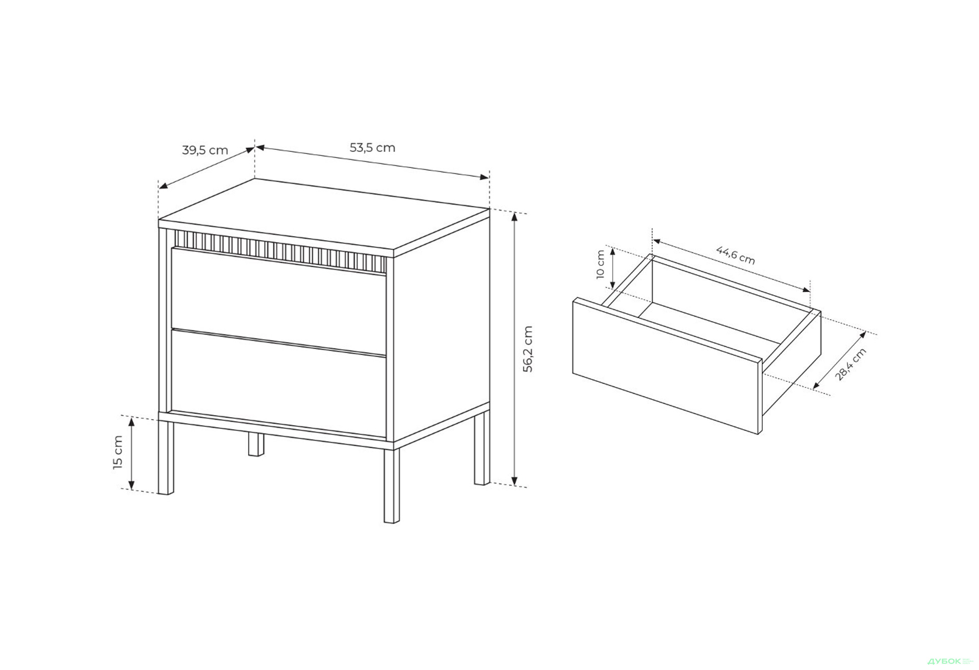 Тумба приліжкова Perfect Home Сенсо / Senso 2S/53 з 2ма шухлядами 54 см, чорний - Зображення 6 Зображення 6 - Тумба приліжкова Perfect Home Сенсо / Senso 2S/53 з 2ма шухлядами 54 см, чорний