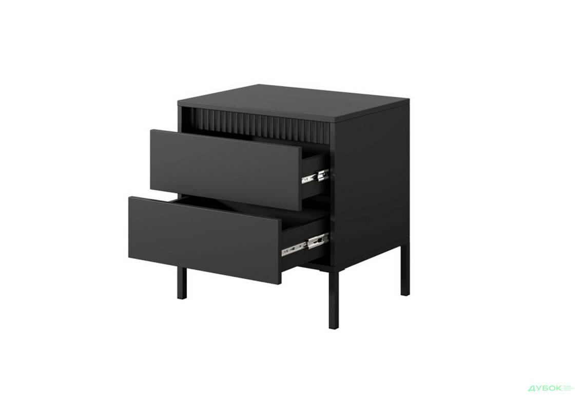 Тумба приліжкова Perfect Home Сенсо / Senso 2S/53 з 2ма шухлядами 54 см, чорний - Зображення 3 Зображення 3 - Тумба приліжкова Perfect Home Сенсо / Senso 2S/53 з 2ма шухлядами 54 см, чорний