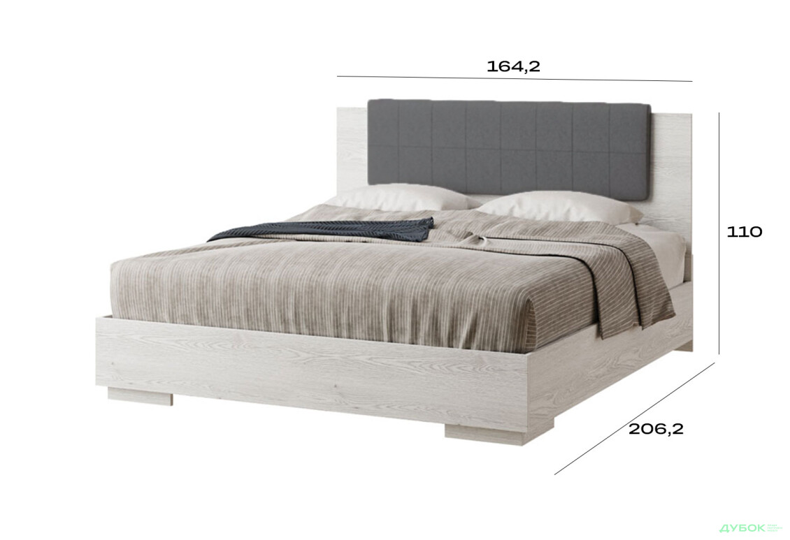 Ліжко Світ Меблів Вівіан (без вкладу) 160х200 см, артвуд світлий / індастріал - Зображення 3 Зображення 3 - Ліжко Світ Меблів Вівіан (без вкладу) 160х200 см, артвуд світлий / індастріал