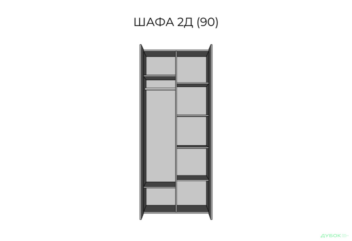Зображення 3 - Шафа Світ Меблів Вівіан 2-дверна 90 см