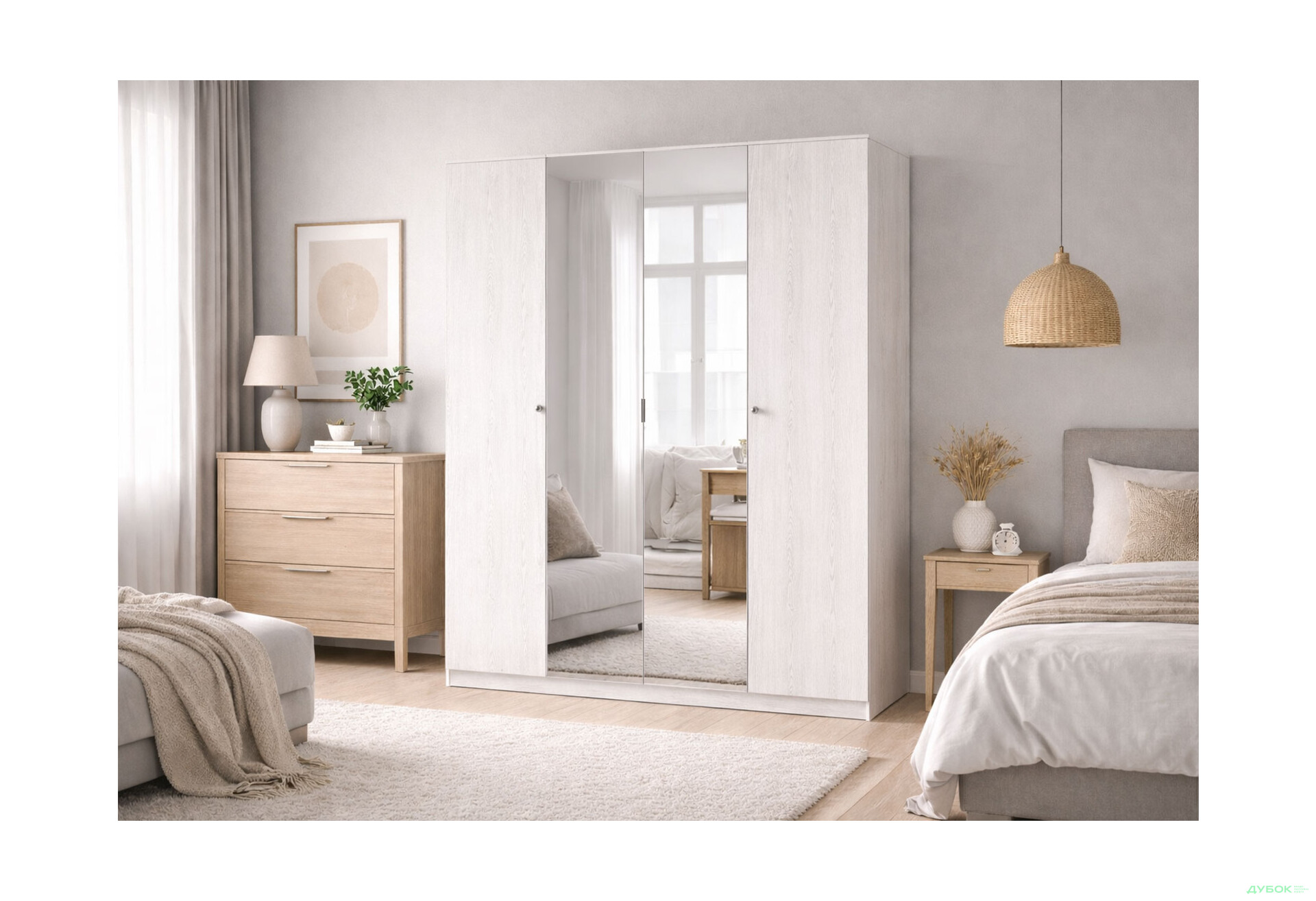 Зображення 2 - Шафа Світ Меблів Вівіан 4-дверна із дзеркалом 180 см