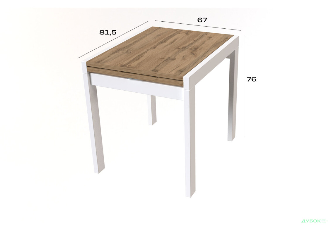 Зображення 6 - Стіл обідній Крос білий / дуб тахо Kredens furniture