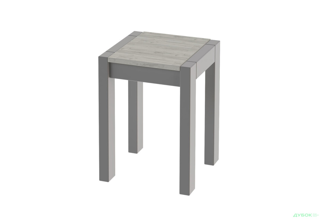 Зображення 4 - Табурет Крос (комплект 2 шт) сірий / дуб крафт білий Kredens furniture