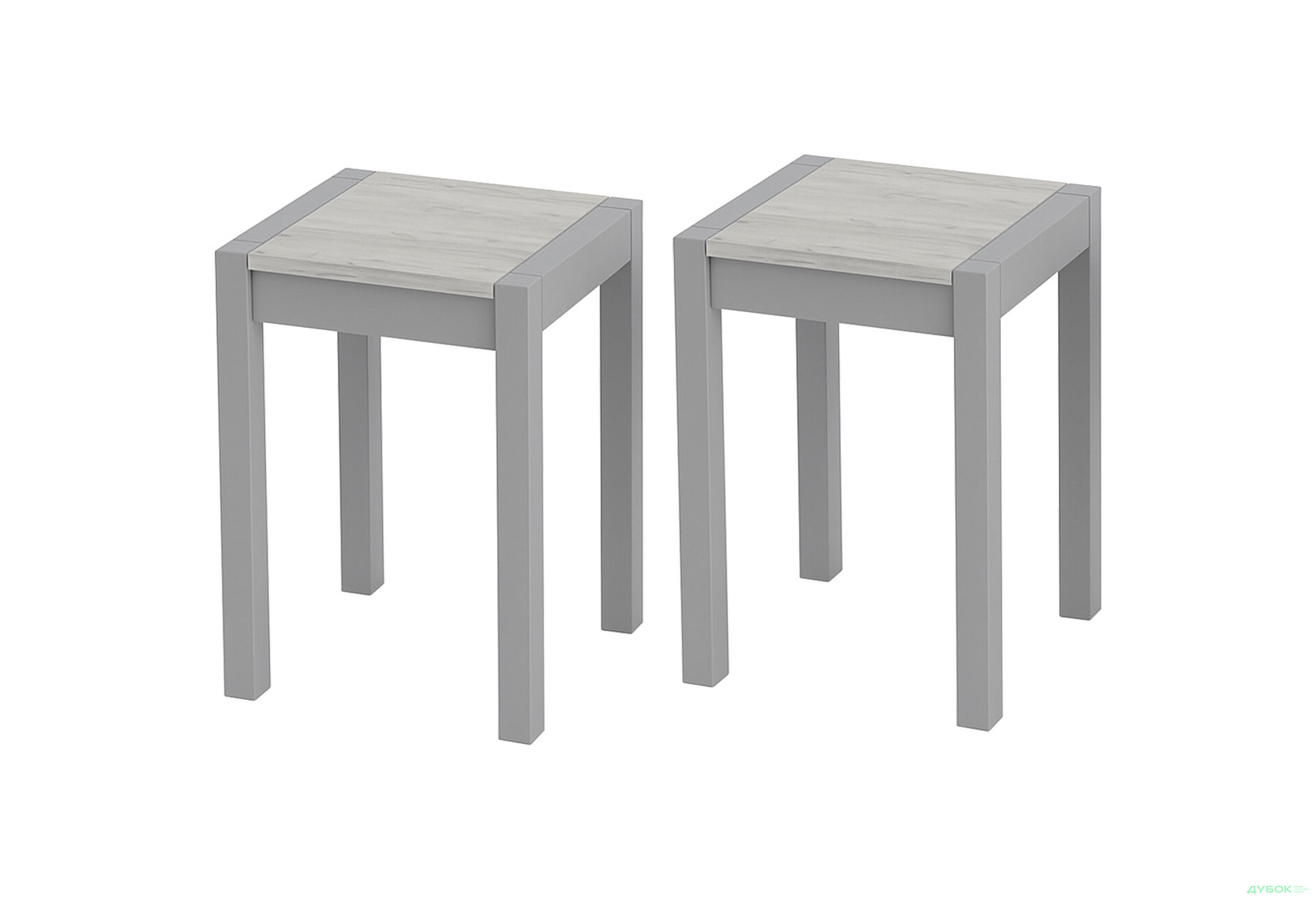 Зображення 1 - Табурет Крос (комплект 2 шт) сірий / дуб крафт білий Kredens furniture