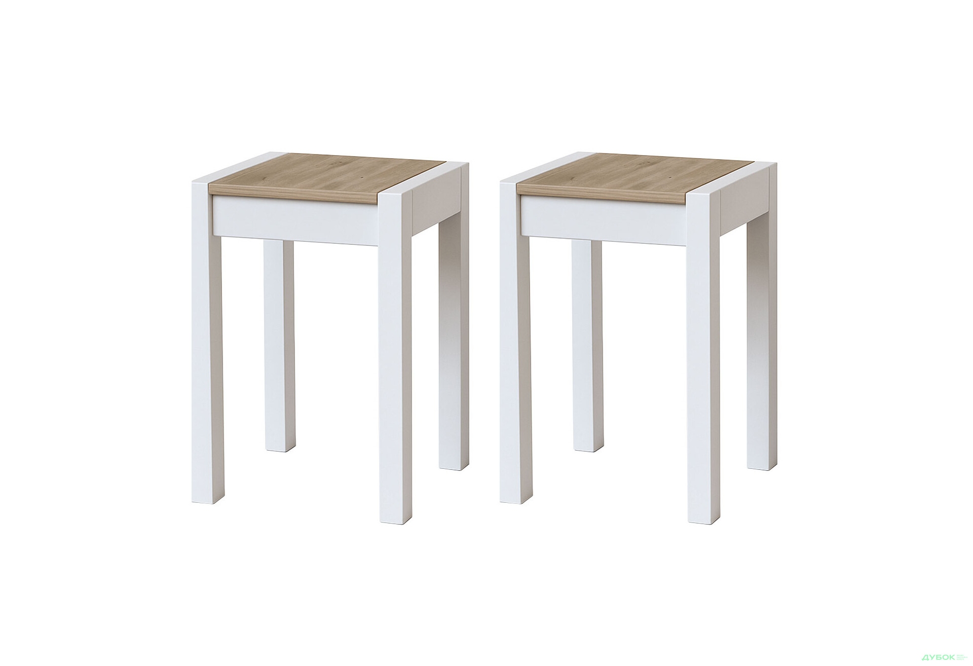 Комплект Крос розкладний стіл + 4 табурети білий / дуб тахо Kredens furniture - Зображення 4 Зображення 4 - Комплект Крос розкладний стіл + 4 табурети білий / дуб тахо Kredens furniture