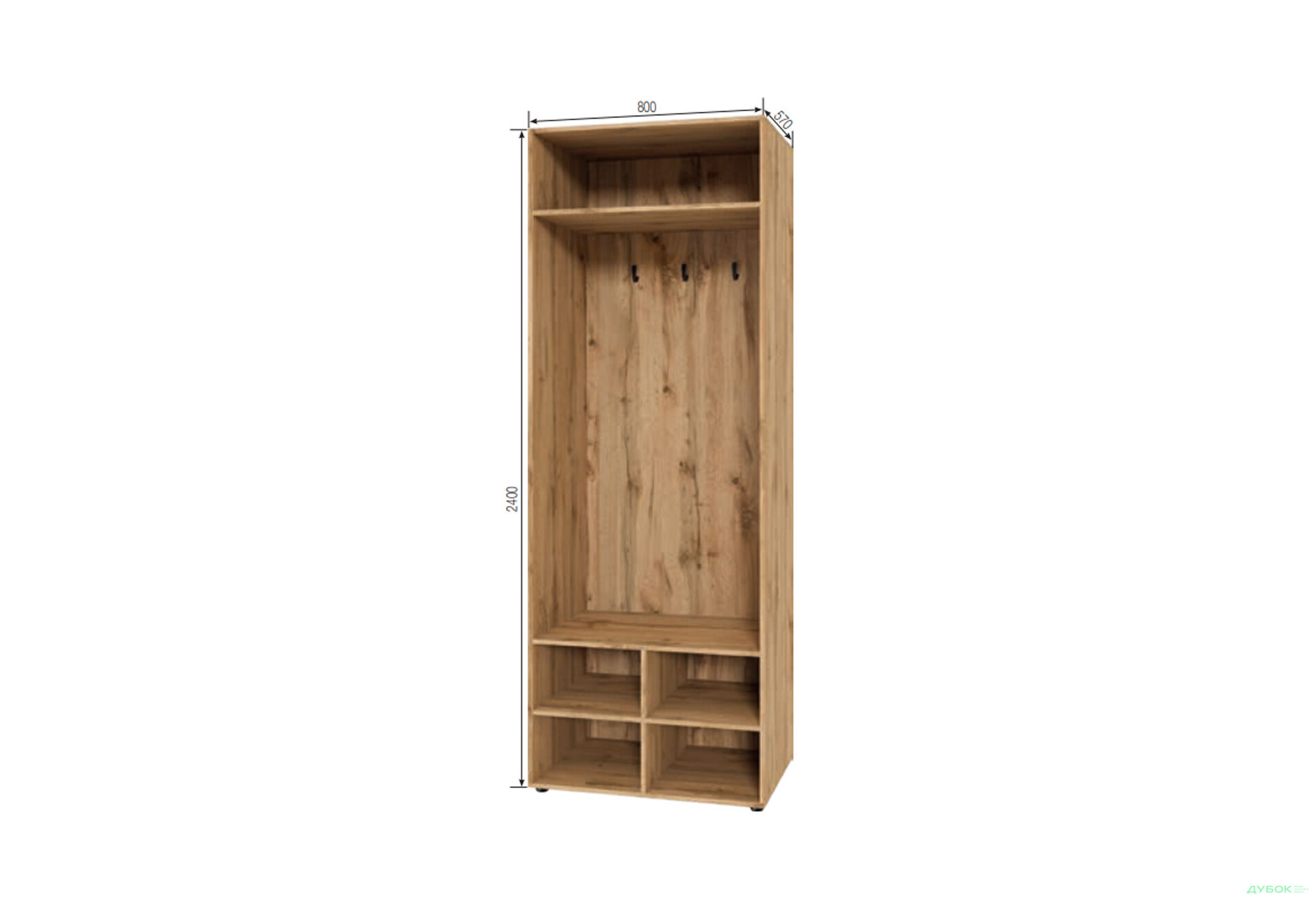 Прихожая Спейс 80 см, высота 240 см Svit Mebliv - Изображение 3 Изображение 3 - Прихожая Спейс 80 см, высота 240 см Svit Mebliv