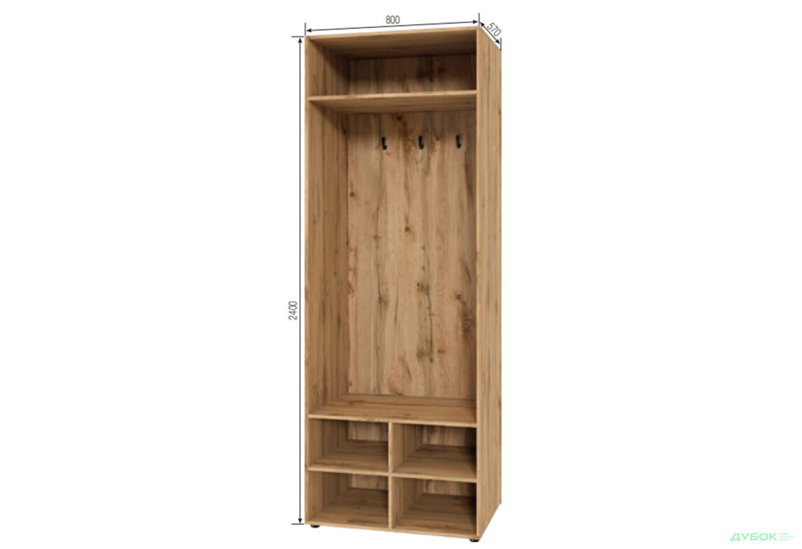 Прихожая Спейс 80 см, высота 240 см Svit Mebliv - Изображение 3 Изображение 3 - Прихожая Спейс 80 см, высота 240 см Svit Mebliv