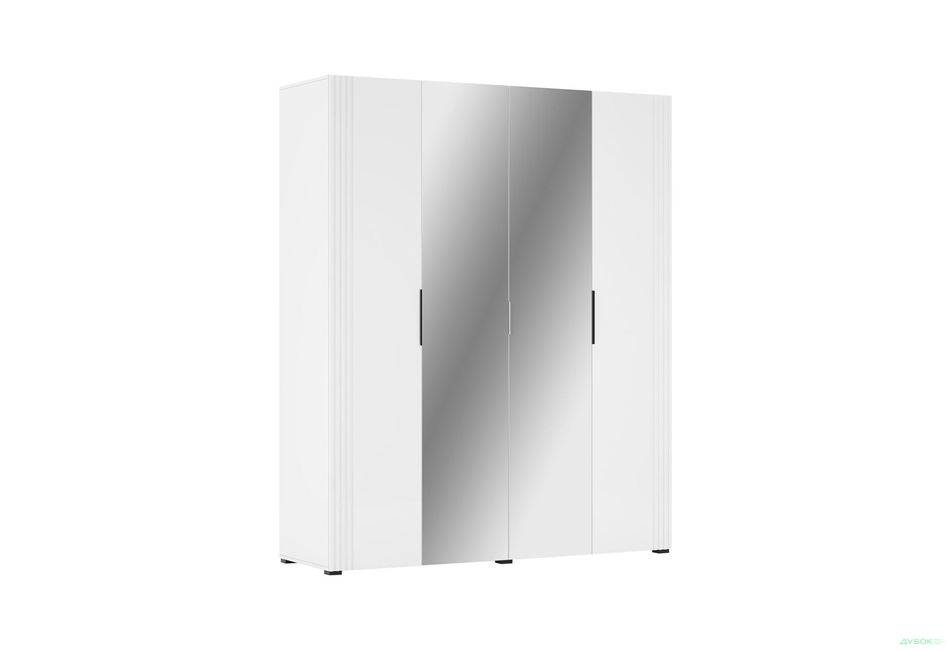 Шафа Світ Меблів Амелія 4-дверна з дзеркалом 180 см, біла - Зображення 3 Зображення 3 - Шафа Світ Меблів Амелія 4-дверна з дзеркалом 180 см, біла