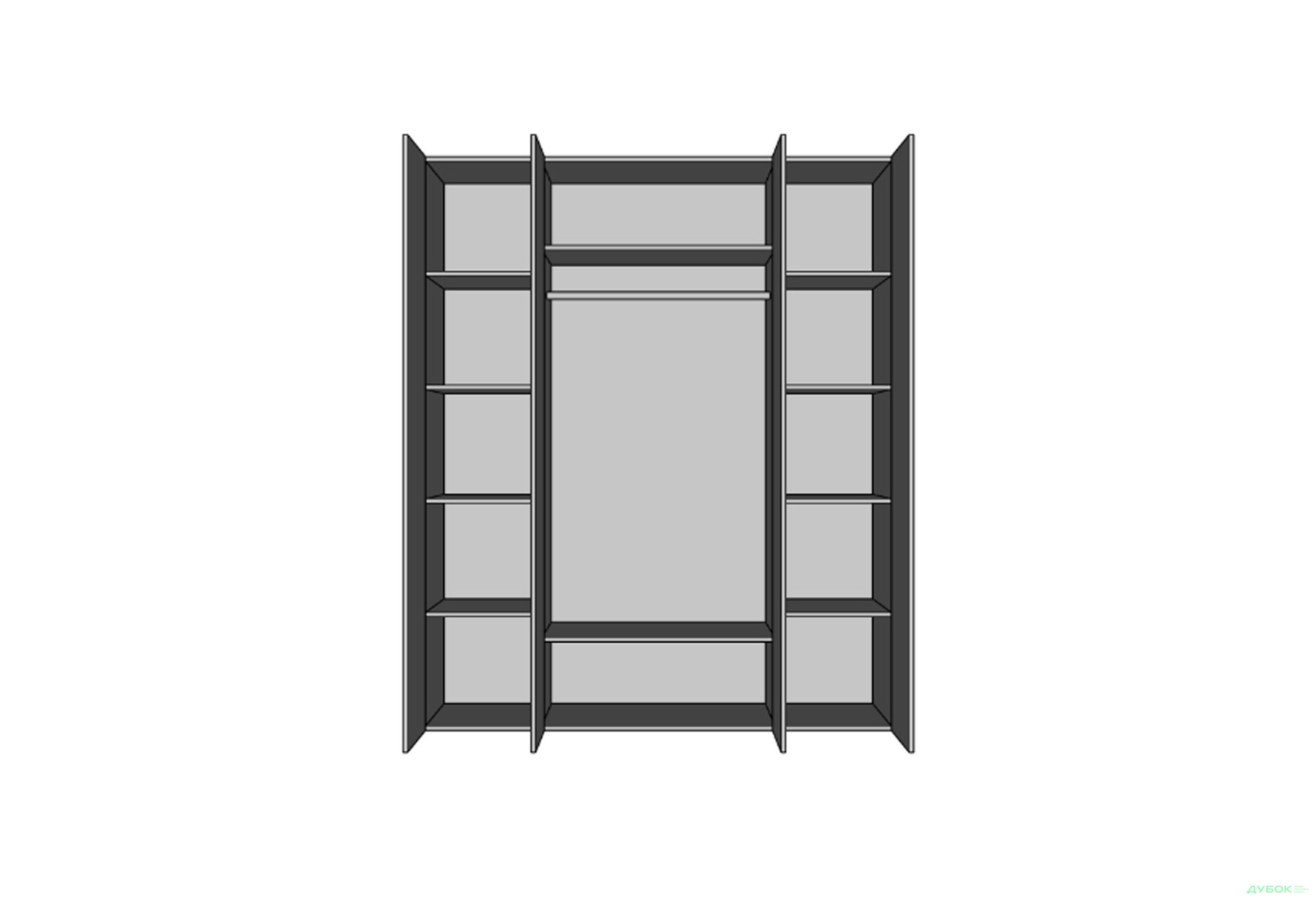 Шафа Світ Меблів Амелія 4-дверна з дзеркалом 180 см, біла - Зображення 4 Зображення 4 - Шафа Світ Меблів Амелія 4-дверна з дзеркалом 180 см, біла