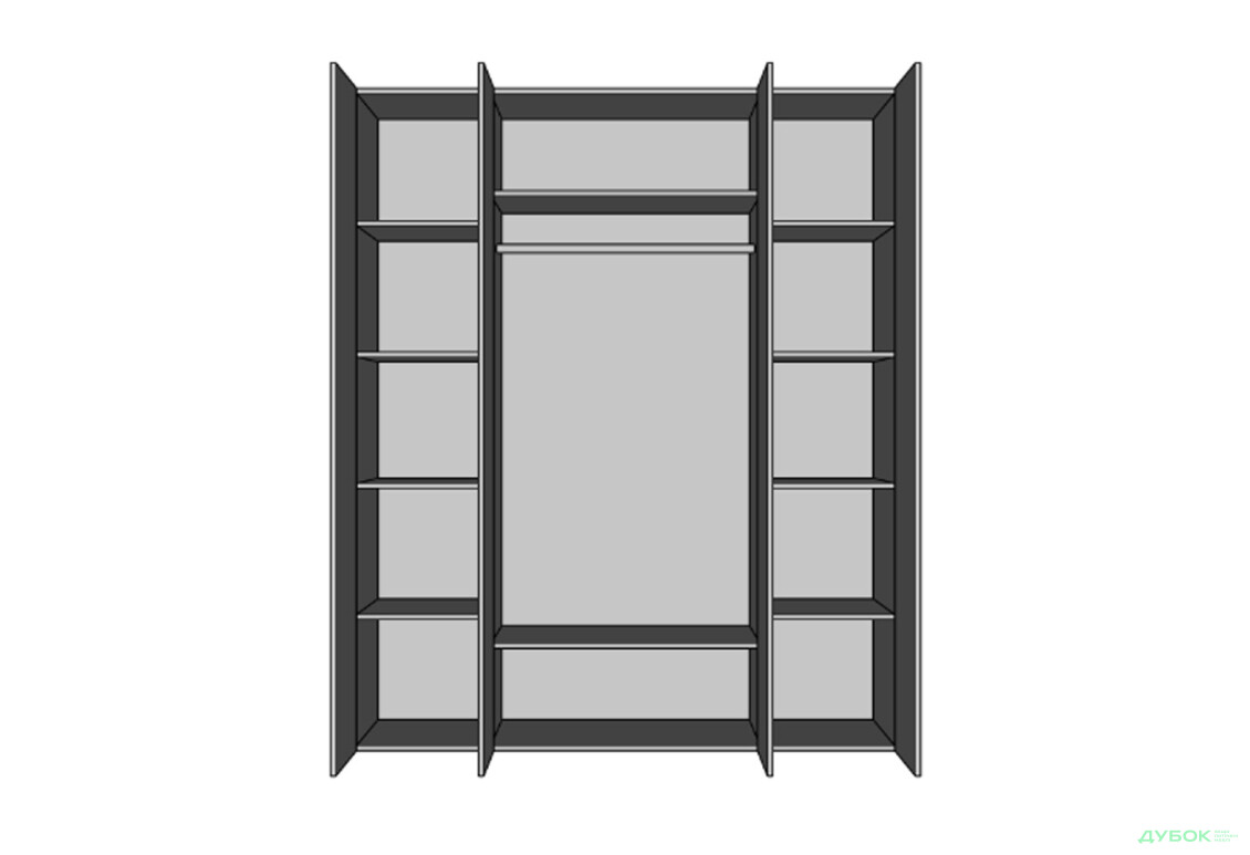 Шафа Світ Меблів Амелія 4-дверна з дзеркалом 180 см, біла - Зображення 4 Зображення 4 - Шафа Світ Меблів Амелія 4-дверна з дзеркалом 180 см, біла