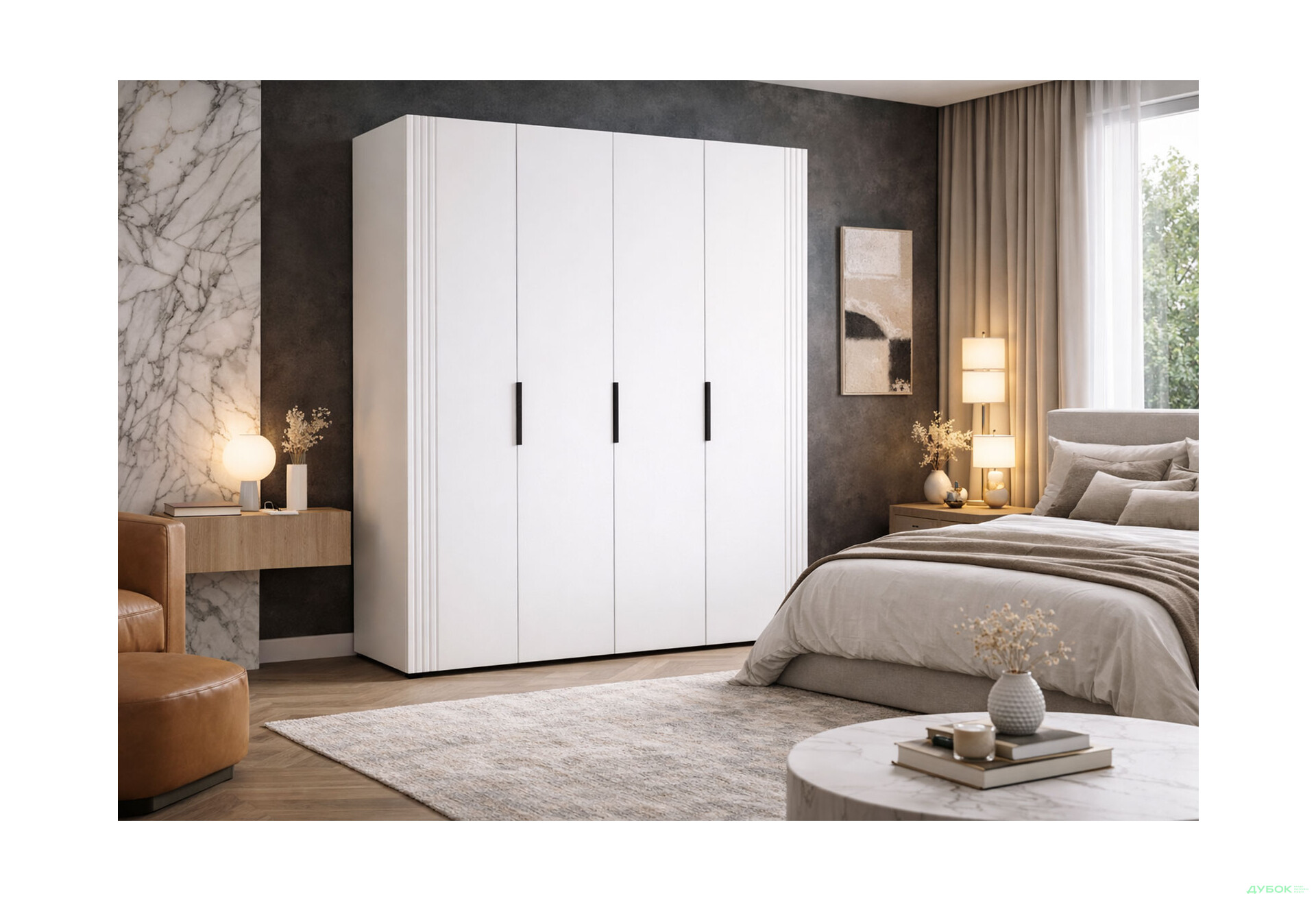 Зображення 2 - Шафа Світ Меблів Амелія 4-дверна 180 см, біла