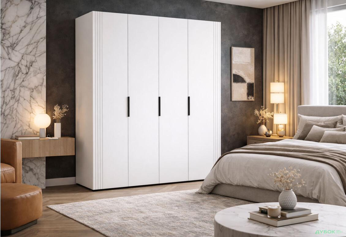 Зображення 2 - Шафа Світ Меблів Амелія 4-дверна 180 см, біла