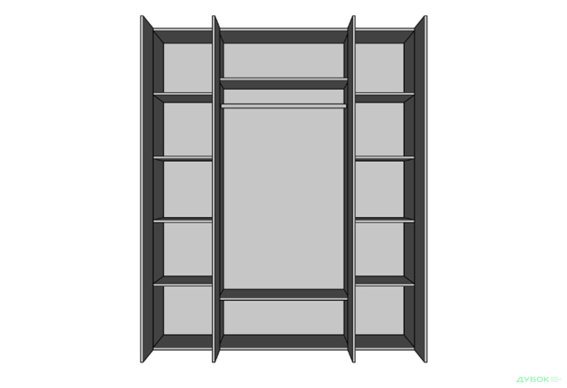 Шафа Світ Меблів Амелія 4-дверна 180 см, біла - Зображення 4 Зображення 4 - Шафа Світ Меблів Амелія 4-дверна 180 см, біла