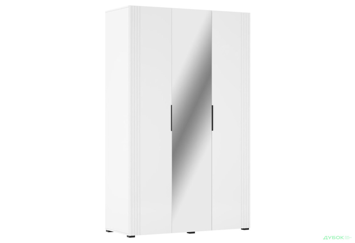 Шафа Світ Меблів Амелія 3-дверна з дзеркалом 120 см, біла - Зображення 2 Зображення 2 - Шафа Світ Меблів Амелія 3-дверна з дзеркалом 120 см, біла