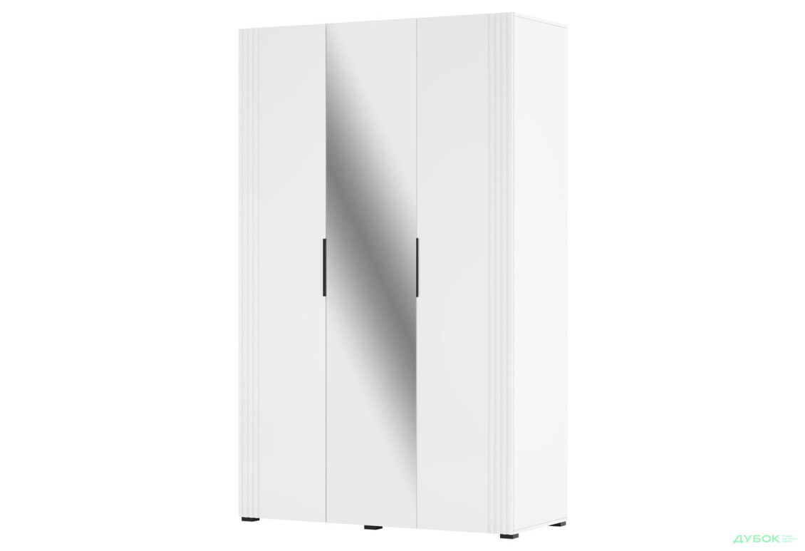 Шафа Світ Меблів Амелія 3-дверна з дзеркалом 120 см, біла - Зображення 1 Зображення 1 - Шафа Світ Меблів Амелія 3-дверна з дзеркалом 120 см, біла