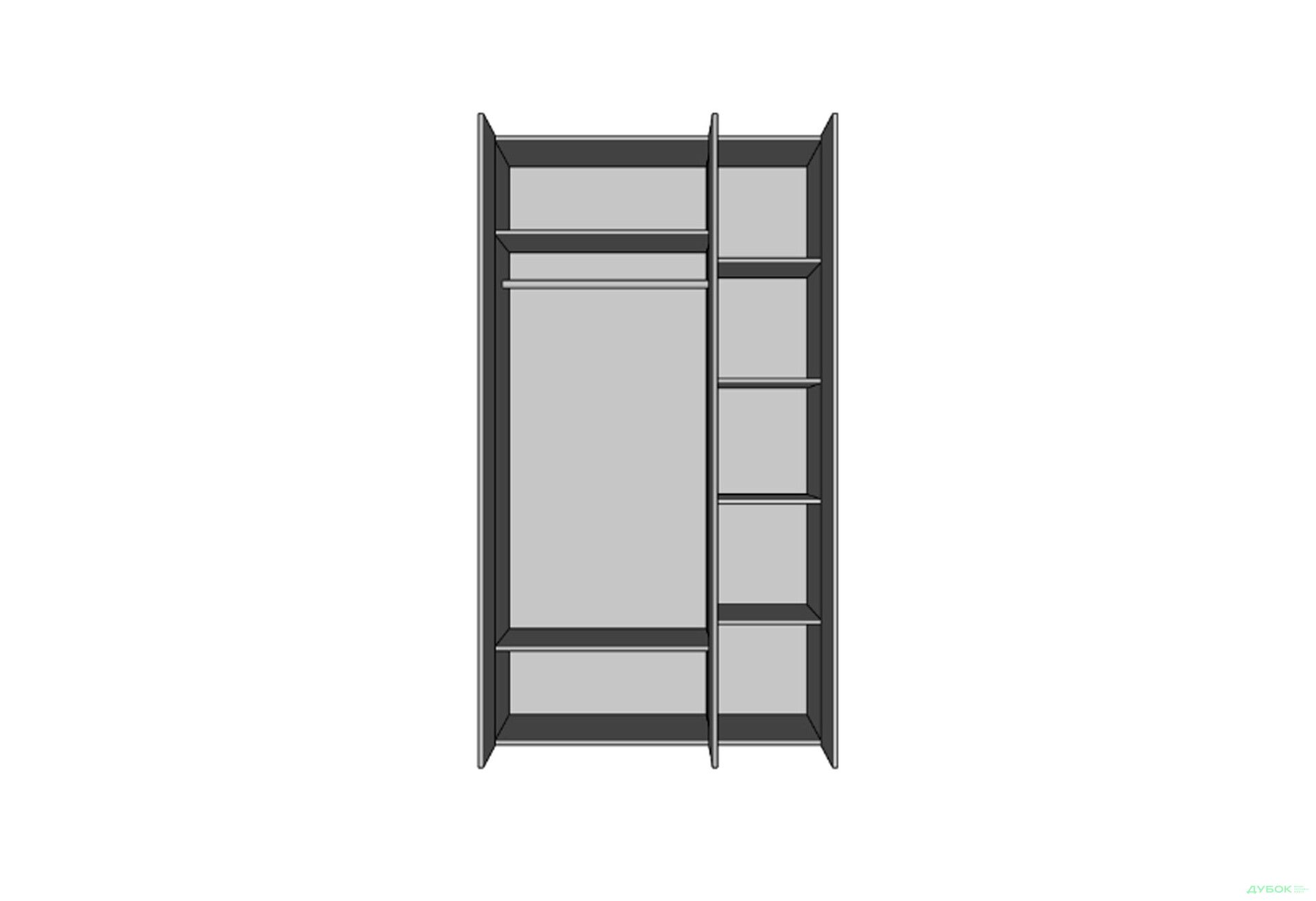 Шафа Світ Меблів Амелія 3-дверна з дзеркалом 120 см, біла - Зображення 4 Зображення 4 - Шафа Світ Меблів Амелія 3-дверна з дзеркалом 120 см, біла