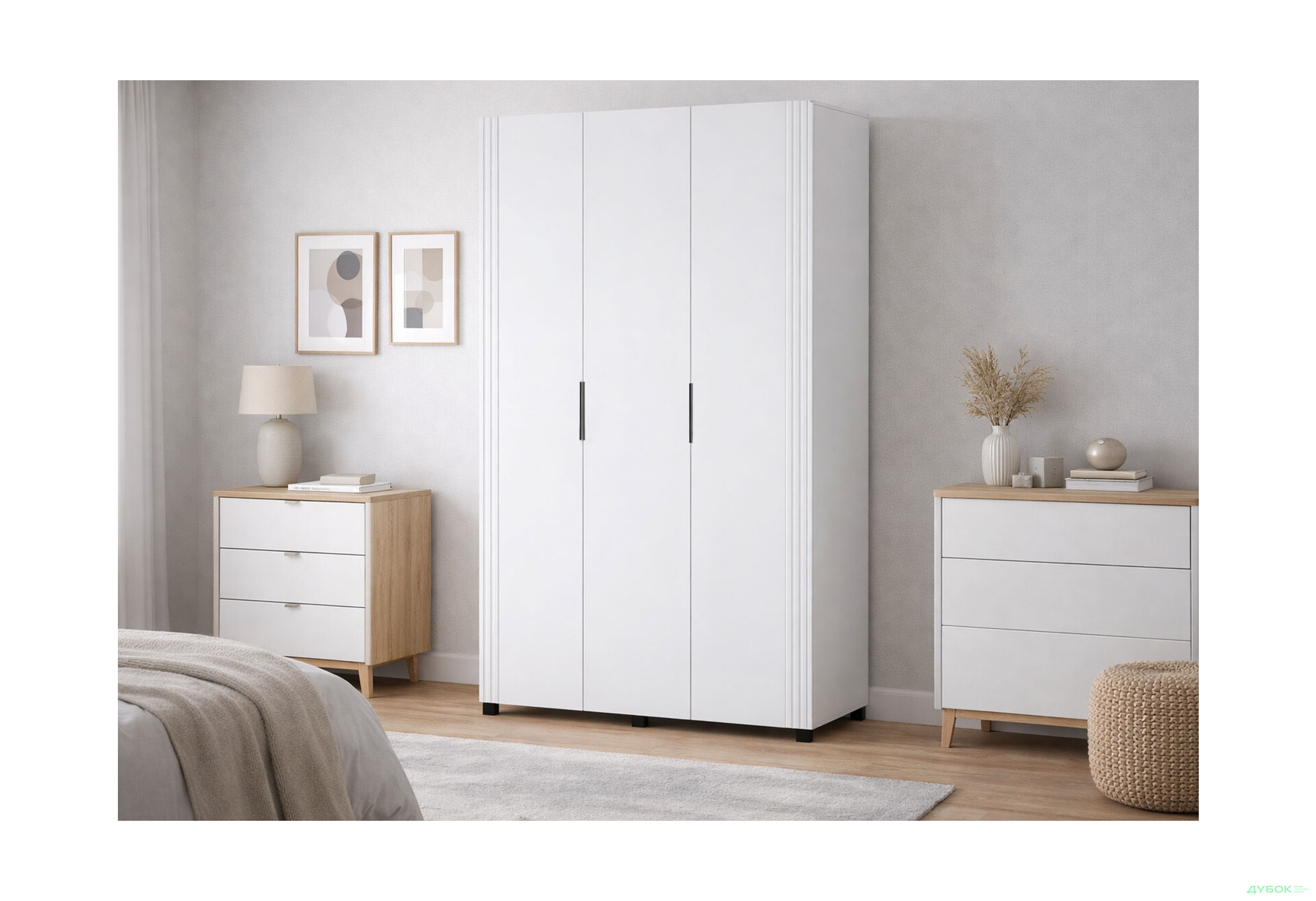 Зображення 2 - Шафа Світ Меблів Амелія 3-дверна 120 см, біла