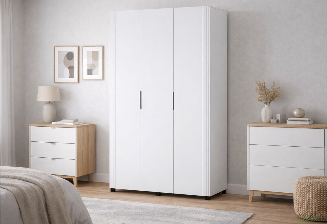 Зображення 2 - Шафа Світ Меблів Амелія 3-дверна 120 см, біла