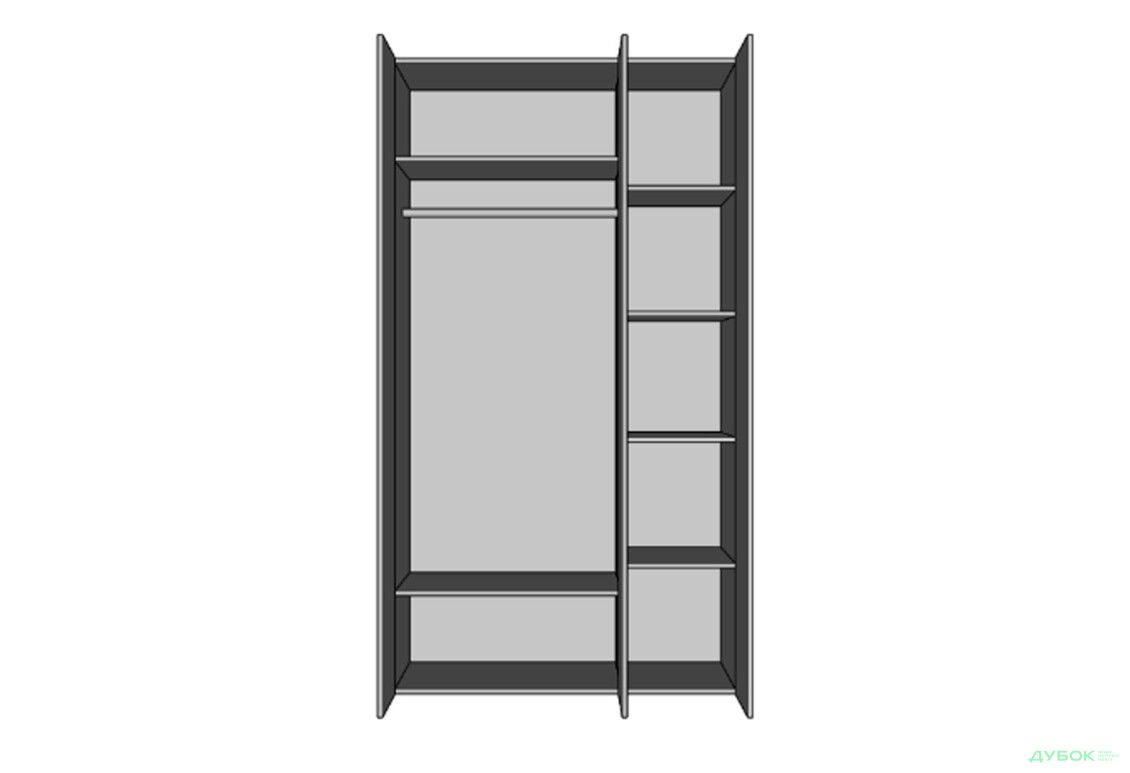 Шафа Світ Меблів Амелія 3-дверна 120 см, біла - Зображення 4 Зображення 4 - Шафа Світ Меблів Амелія 3-дверна 120 см, біла