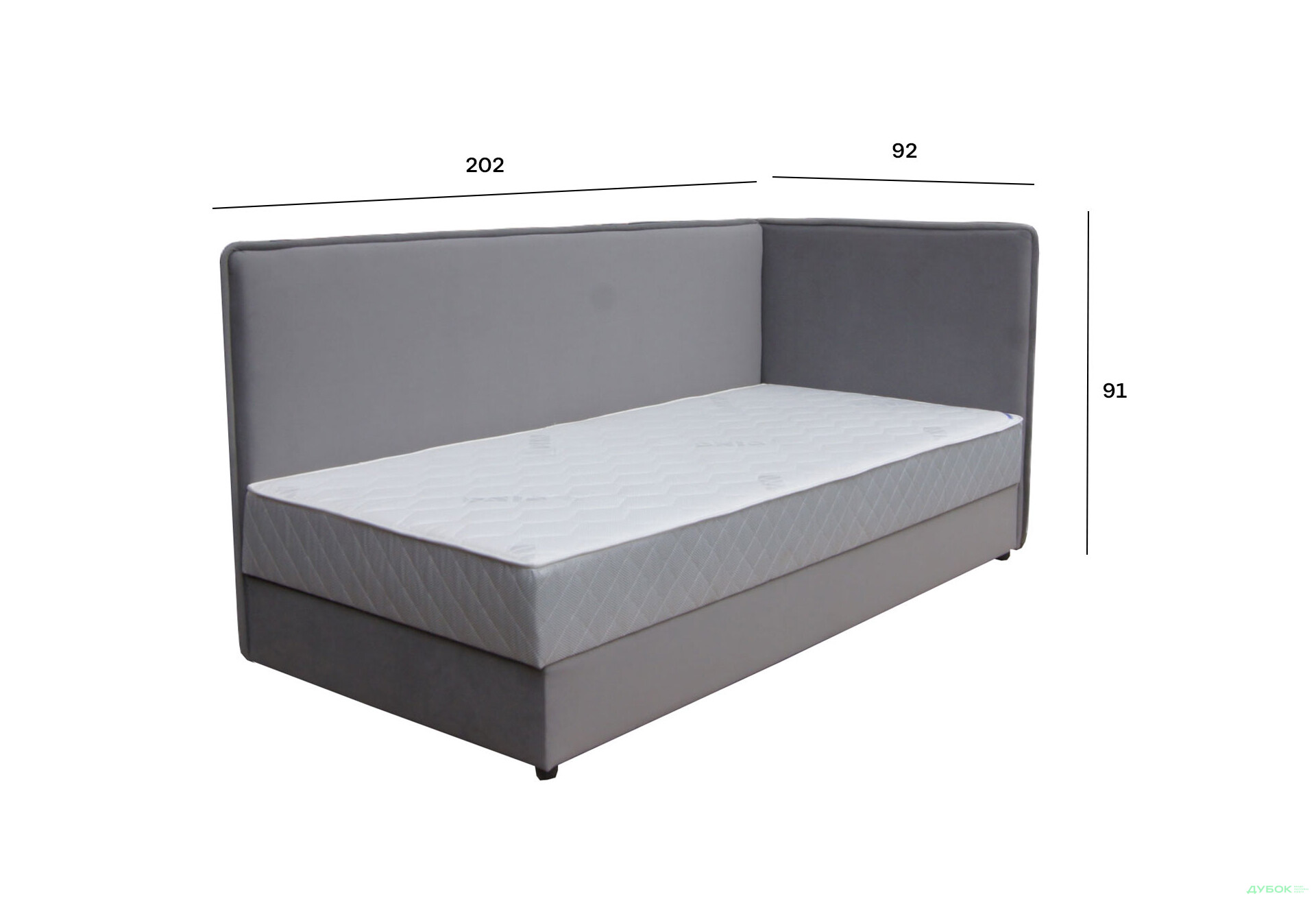 Ліжко-подіум Vika Онікс 90х200 підйомне з матрацом - Зображення 7 Зображення 7 - Ліжко-подіум Vika Онікс 90х200 підйомне з матрацом