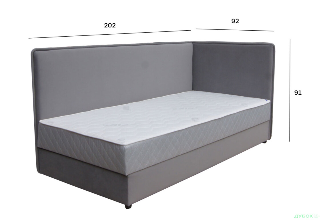 Ліжко-подіум Vika Онікс 90х200 підйомне з матрацом - Зображення 7 Зображення 7 - Ліжко-подіум Vika Онікс 90х200 підйомне з матрацом