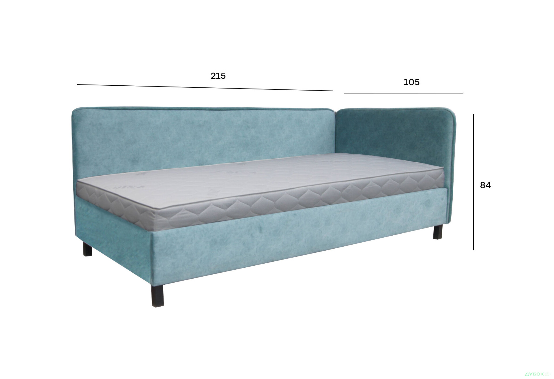 Ліжко-подіум Vika Сапфір 90х200 підйомне з матрацом - Зображення 4 Зображення 4 - Ліжко-подіум Vika Сапфір 90х200 підйомне з матрацом