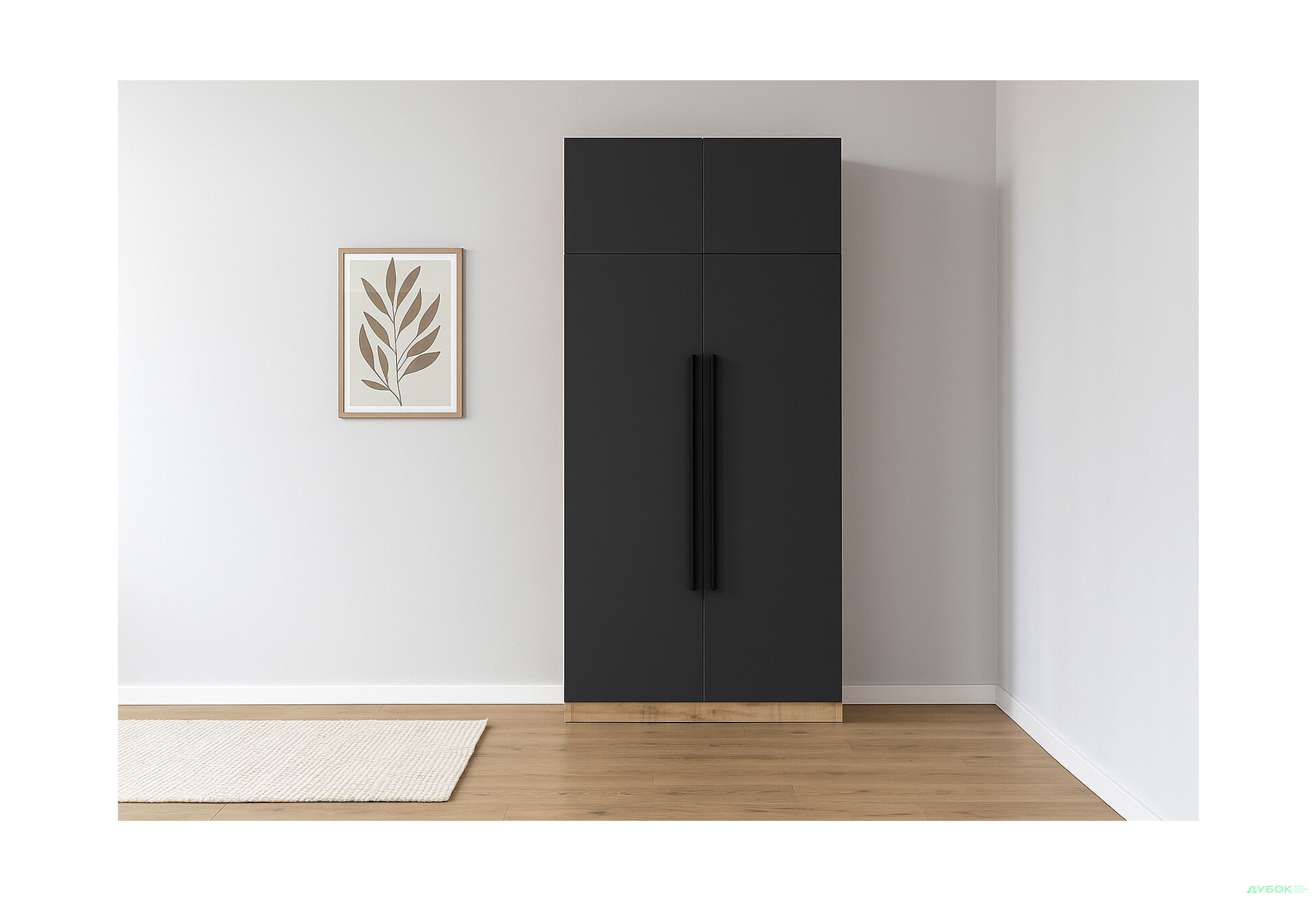 Шафа Київський стандарт Вітальня Лайн Елегант Д 4-дверна 90 см Дуб аппалачі / Антрацит - Зображення 2 Зображення 2 - Шафа Київський стандарт Вітальня Лайн Елегант Д 4-дверна 90 см Дуб аппалачі / Антрацит