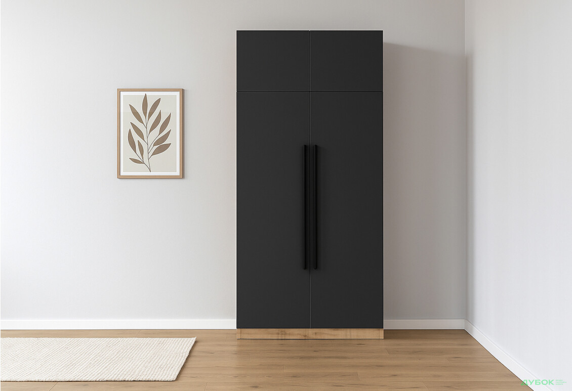 Шафа Київський стандарт Вітальня Лайн Елегант Д 4-дверна 90 см Дуб аппалачі / Антрацит - Зображення 2 Зображення 2 - Шафа Київський стандарт Вітальня Лайн Елегант Д 4-дверна 90 см Дуб аппалачі / Антрацит