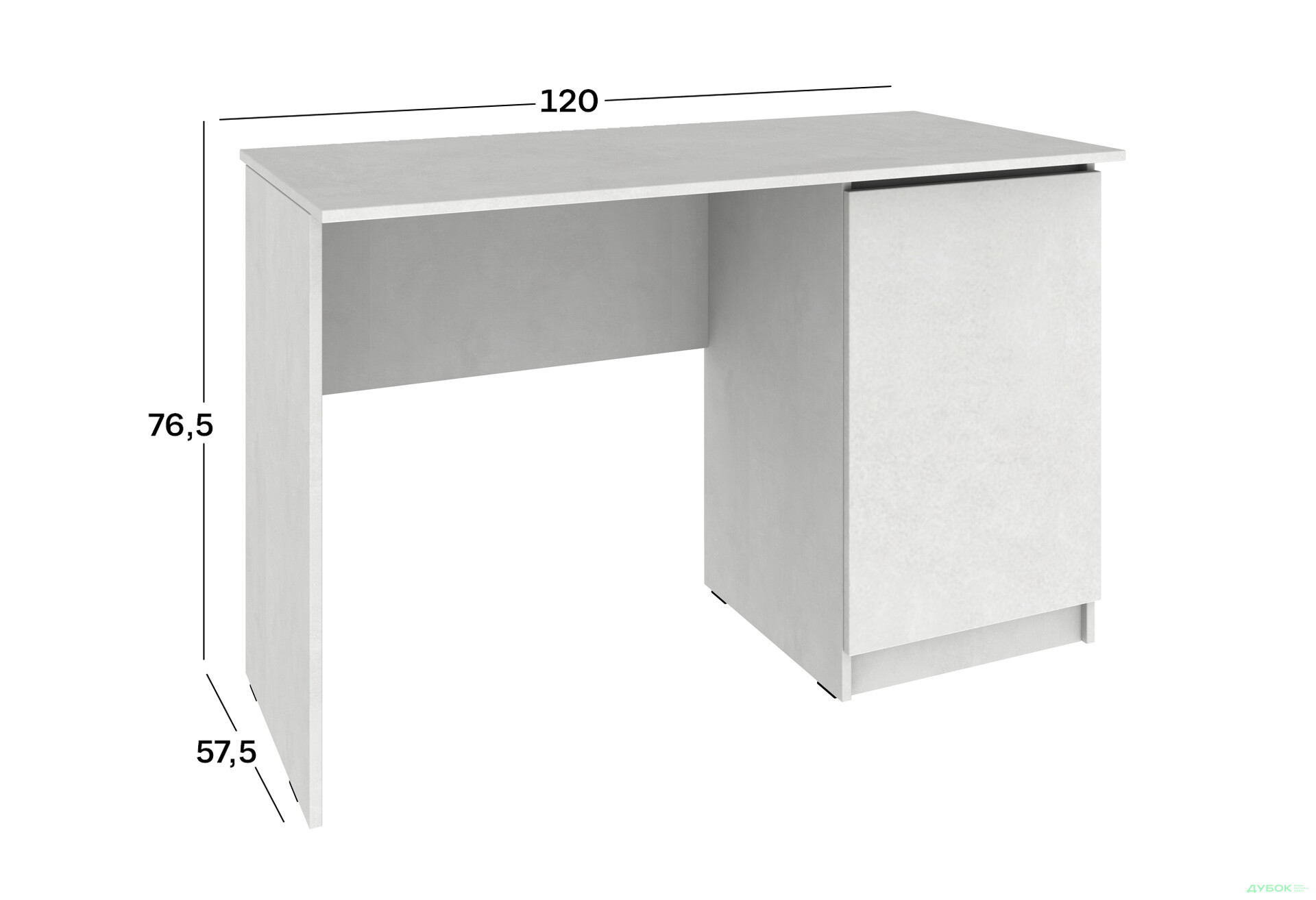 Стол письменный Киевский стандарт КС 11 с тумбой правый 120x58 см бетон стайл - Изображение 4 Изображение 4 - Стол письменный Киевский стандарт КС 11 с тумбой правый 120x58 см бетон стайл