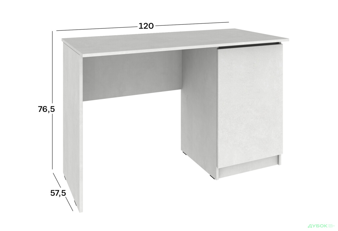 Стол письменный Киевский стандарт КС 11 с тумбой правый 120x58 см бетон стайл - Изображение 4 Изображение 4 - Стол письменный Киевский стандарт КС 11 с тумбой правый 120x58 см бетон стайл