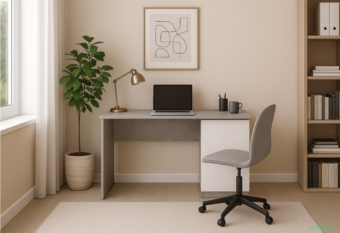 Стол письменный Киевский стандарт КС 11 с тумбой 120x58 см - Изображение 2 Изображение 2 - Стол письменный Киевский стандарт КС 11 с тумбой 120x58 см