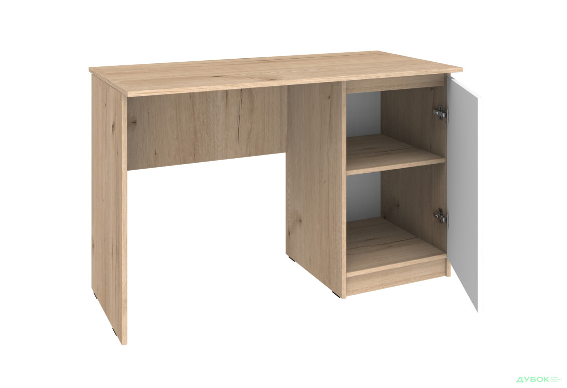 Стіл письмовий Київський стандарт КС 11 з тумбою правий 120x58 см дуб рая / німфея альба - Зображення 3 Зображення 3 - Стіл письмовий Київський стандарт КС 11 з тумбою правий 120x58 см дуб рая / німфея альба