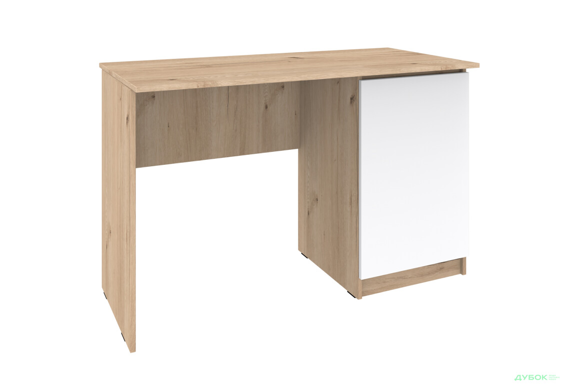 Стіл письмовий Київський стандарт КС 11 з тумбою правий 120x58 см дуб рая / німфея альба - Зображення 1 Зображення 1 - Стіл письмовий Київський стандарт КС 11 з тумбою правий 120x58 см дуб рая / німфея альба