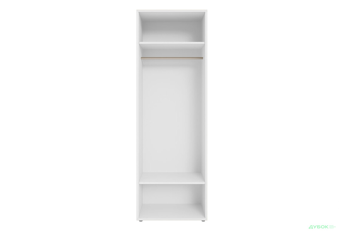 Шафа Світ Меблів Спейс дводверна зі штангою та полицями 80х220х57 см, німфея альба - Зображення 2 Зображення 2 - Шафа Світ Меблів Спейс дводверна зі штангою та полицями 80х220х57 см, німфея альба