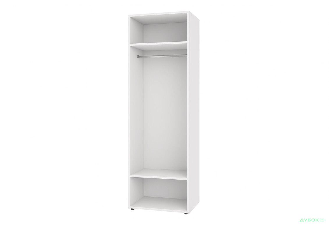 Шафа Світ Меблів Спейс дводверна зі штангою та полицями 80х220х57 см, німфея альба - Зображення 3 Зображення 3 - Шафа Світ Меблів Спейс дводверна зі штангою та полицями 80х220х57 см, німфея альба