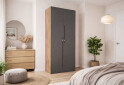 Изображение 2 - Шкаф Svit Mebliv Спейс двухдверная со штанкой и полками 80х220х57 см, дуб аппалачи / графит