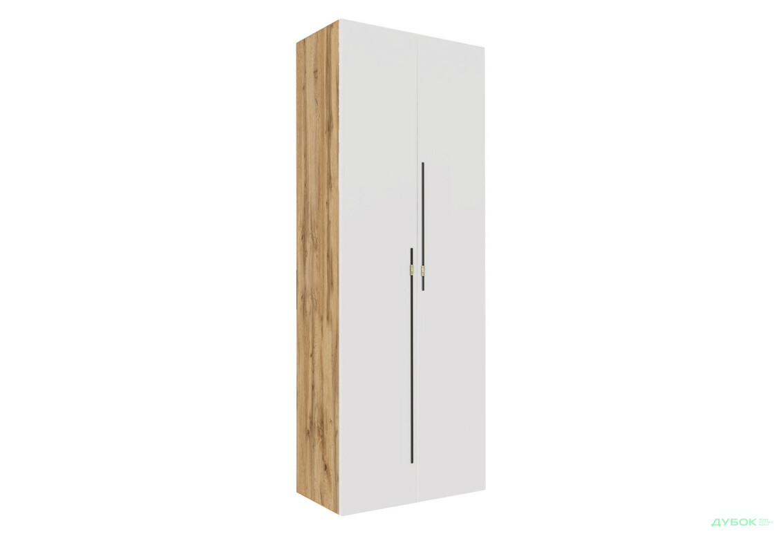 Шкаф Svit Mebliv Спейс двухдверная со штанкой и полками 80х220х57 см, дуб аппалачи / нимфея альба - Изображение 1 Изображение 1 - Шкаф Svit Mebliv Спейс двухдверная со штанкой и полками 80х220х57 см, дуб аппалачи / нимфея альба