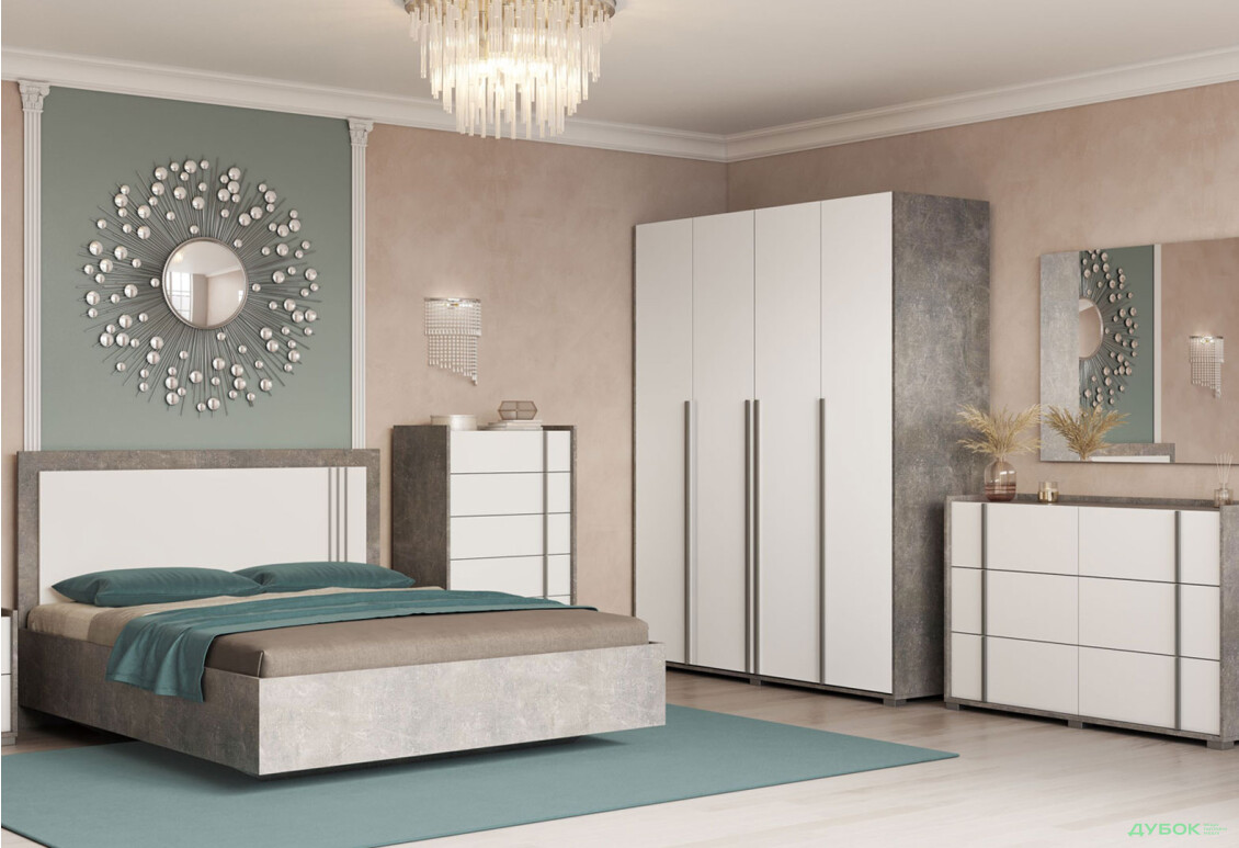 Шафа Світ Меблів Алекса 4-дверна 180 см Ательє світлий / Німфеа альба - Зображення 2 Зображення 2 - Шафа Світ Меблів Алекса 4-дверна 180 см Ательє світлий / Німфеа альба