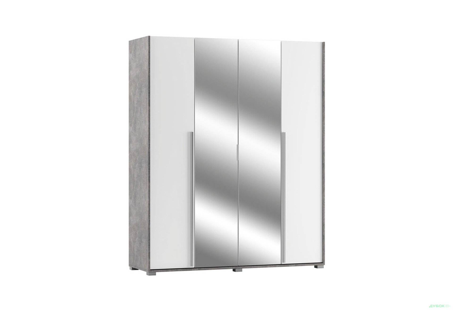 Шафа Світ Меблів Алекса 4-дверна з дзеркалом 180 см Ательє світлий / Німфеа альба - Зображення 2 Зображення 2 - Шафа Світ Меблів Алекса 4-дверна з дзеркалом 180 см Ательє світлий / Німфеа альба