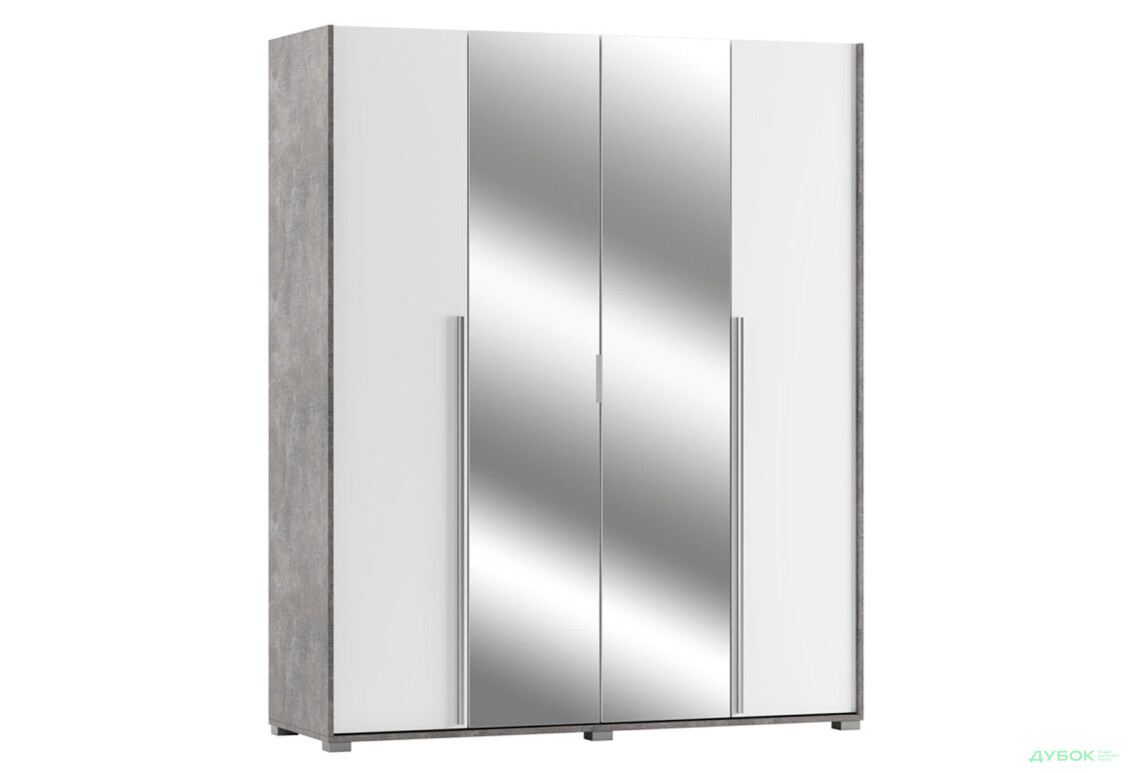 Шафа Світ Меблів Алекса 4-дверна з дзеркалом 180 см Ательє світлий / Німфеа альба - Зображення 2 Зображення 2 - Шафа Світ Меблів Алекса 4-дверна з дзеркалом 180 см Ательє світлий / Німфеа альба