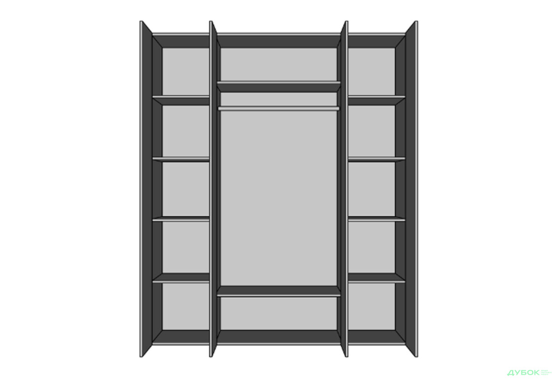 Шафа Світ Меблів Алекса 4-дверна з дзеркалом 180 см Ательє світлий / Німфеа альба - Зображення 4 Зображення 4 - Шафа Світ Меблів Алекса 4-дверна з дзеркалом 180 см Ательє світлий / Німфеа альба